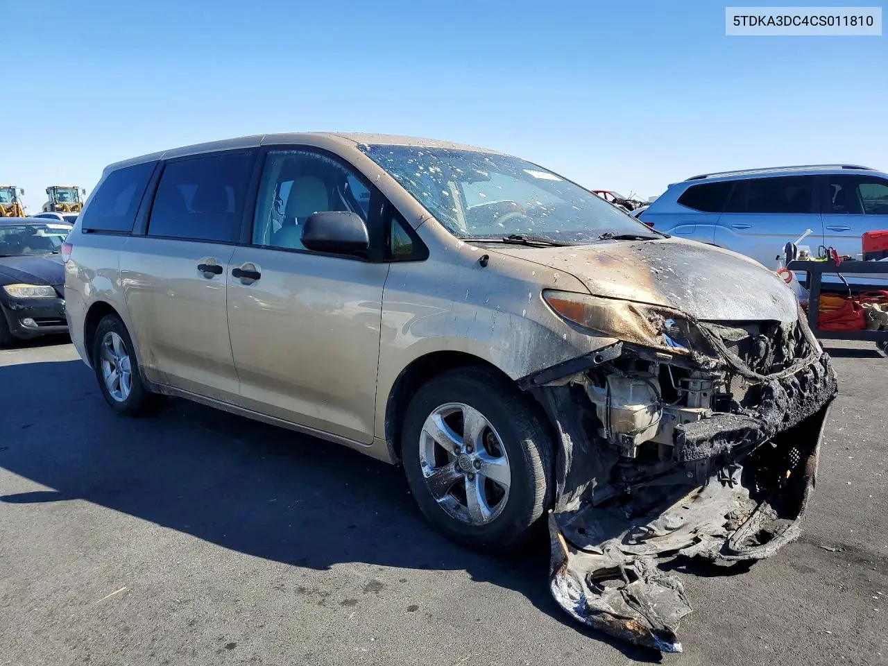 2012 TOYOTA SIENNA VIN 5TDKA3DC4CS011810 — фото 4