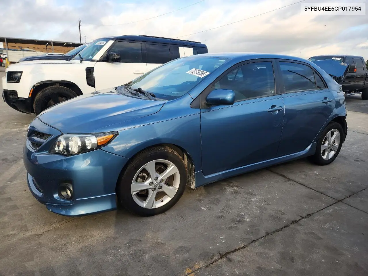 TOYOTA COROLLA 2012, VIN 5YFBU4EE6CP017954