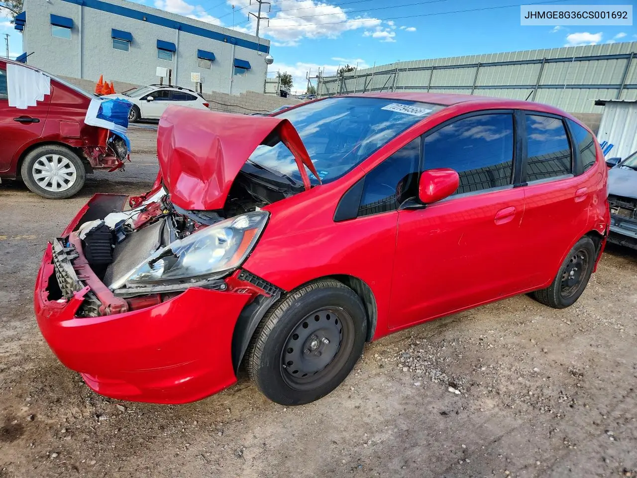 HONDA FIT 2012, VIN JHMGE8G36CS001692