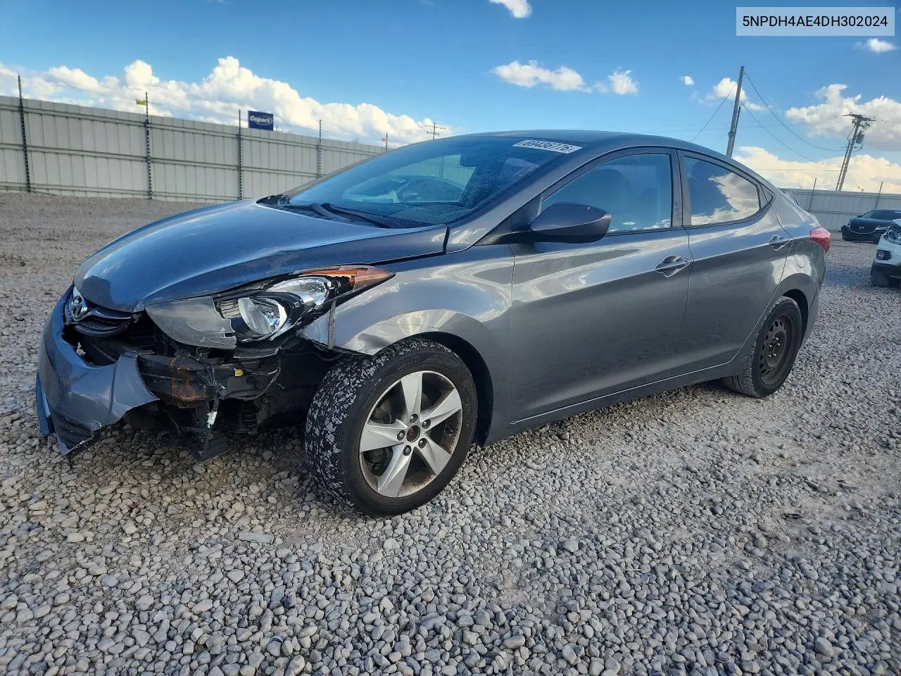 HYUNDAI ELANTRA 2013, VIN 5NPDH4AE4DH302024