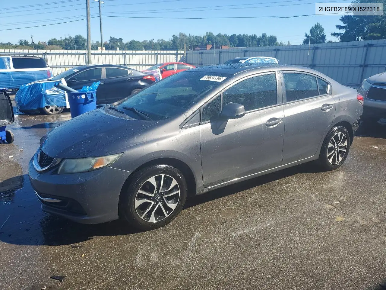 HONDA CIVIC 2013, VIN 2HGFB2F89DH522318