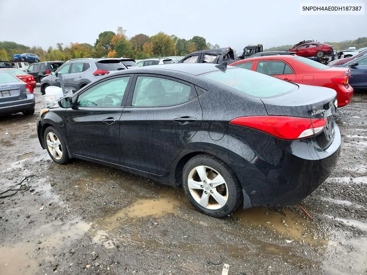 2013 HYUNDAI ELANTRA VIN 5NPDH4AE0DH187387 — фото 2