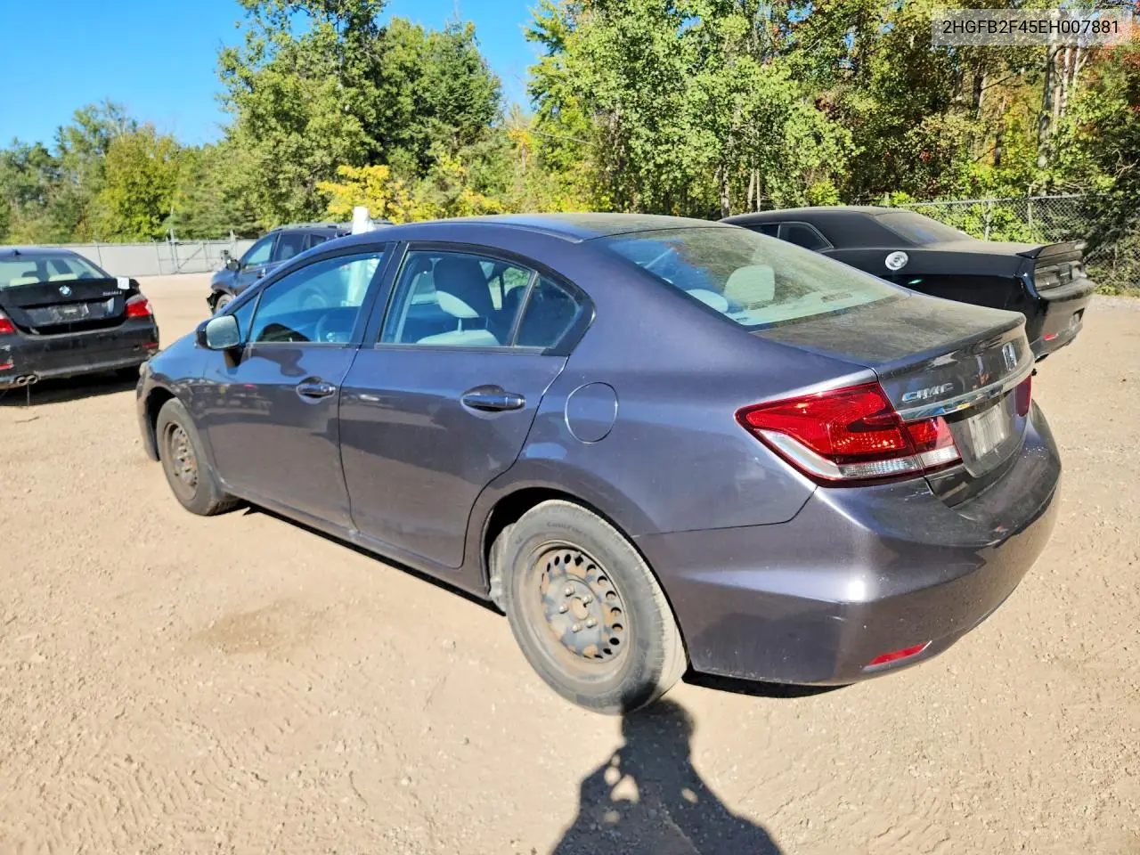 2014 HONDA CIVIC VIN 2HGFB2F45EH007881 — фото 2