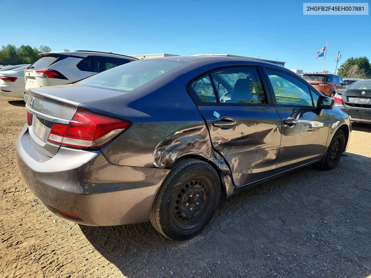2014 HONDA CIVIC VIN 2HGFB2F45EH007881 — фото 3