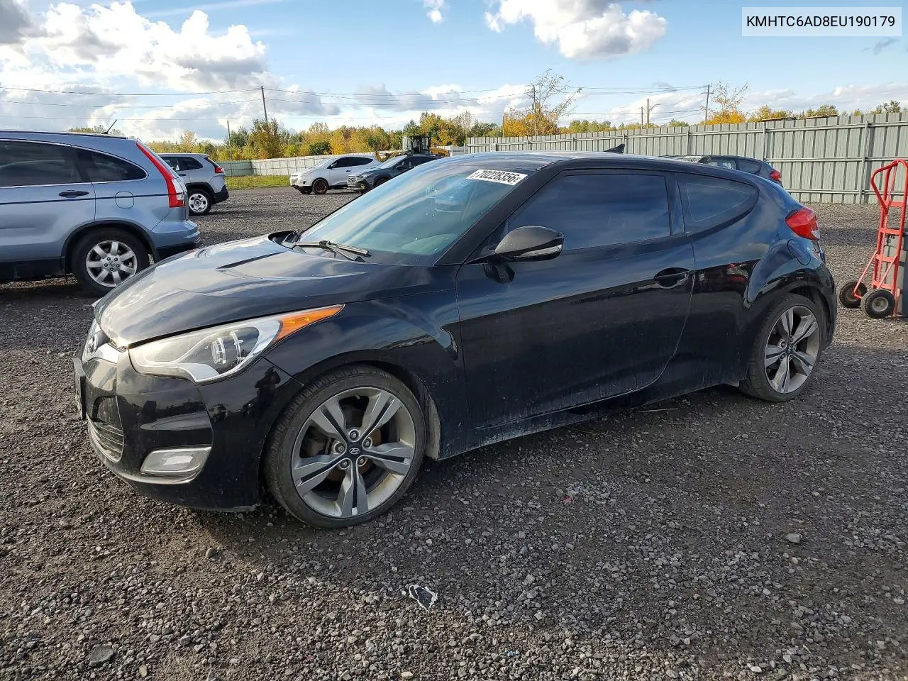 HYUNDAI VELOSTER 2014, VIN KMHTC6AD8EU190179