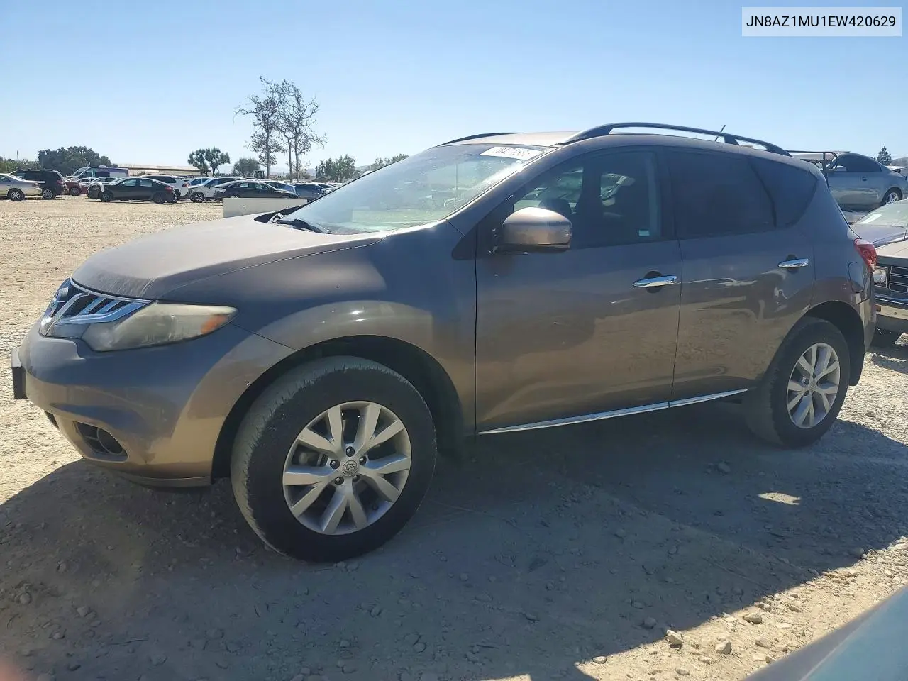 NISSAN MURANO 2014, VIN JN8AZ1MU1EW420629