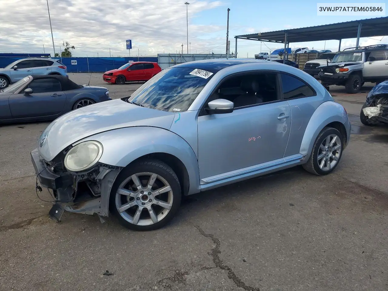VOLKSWAGEN BEETLE 2014, VIN 3VWJP7AT7EM605846
