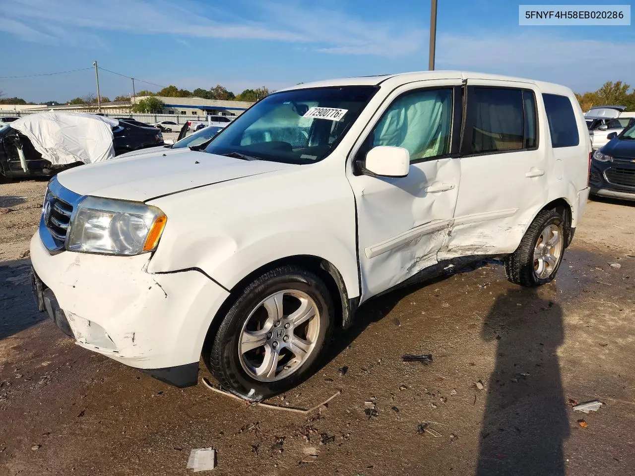 HONDA PILOT 2014, VIN 5FNYF4H58EB020286