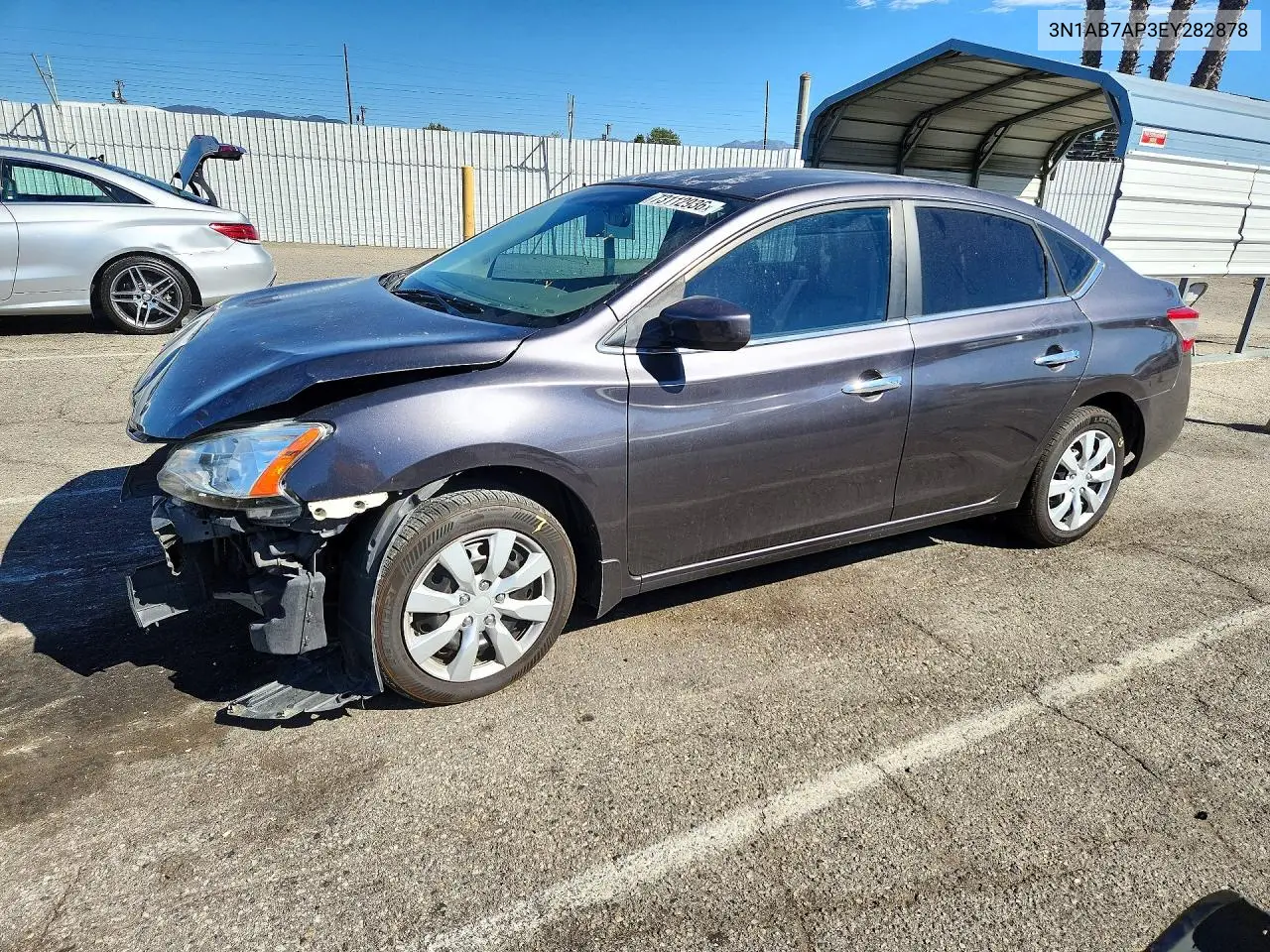 NISSAN SENTRA 2014, VIN 3N1AB7AP3EY282878