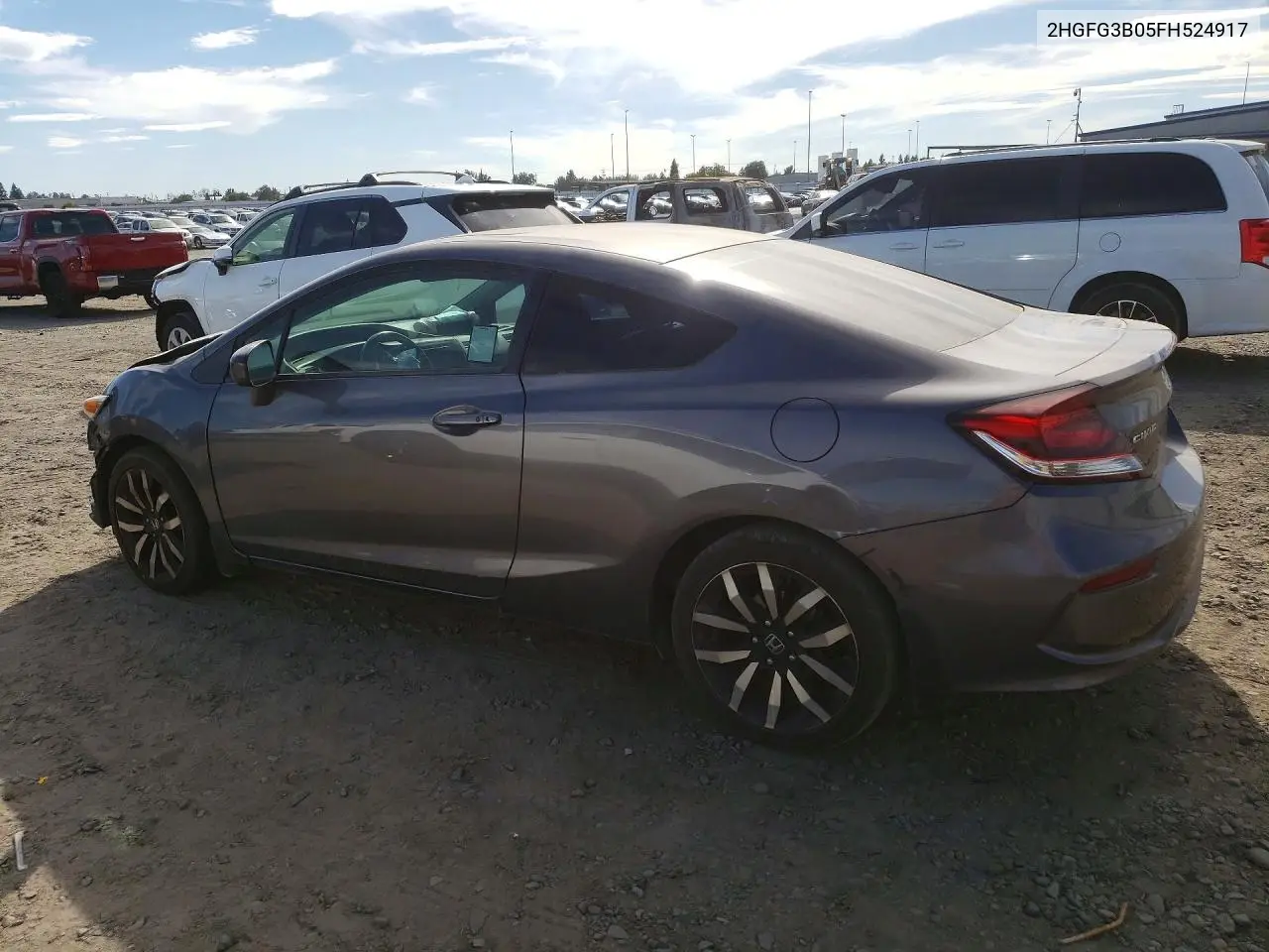 2015 HONDA CIVIC VIN 2HGFG3B05FH524917 — фото 2