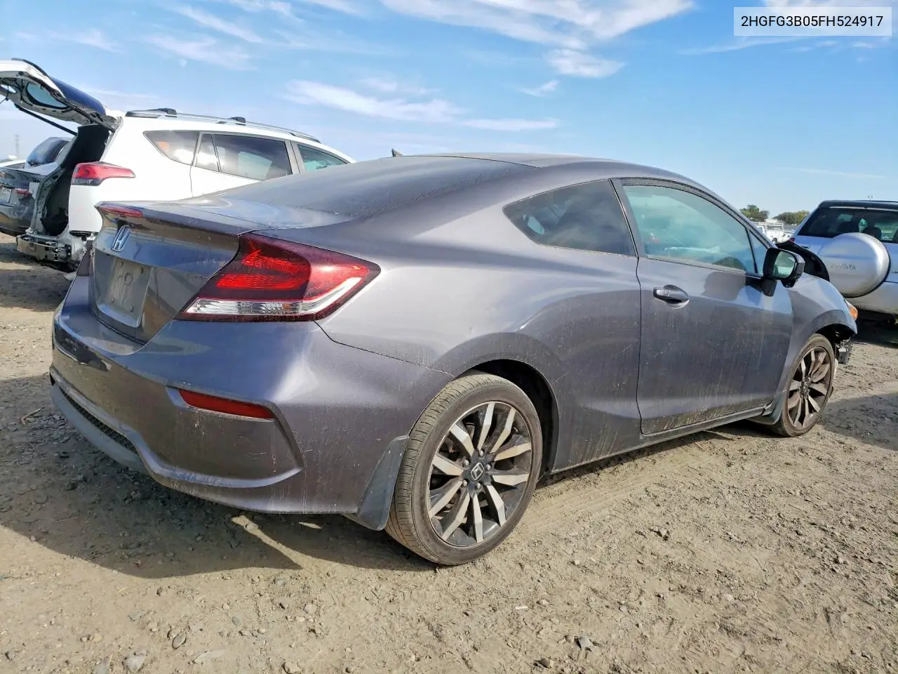 2015 HONDA CIVIC VIN 2HGFG3B05FH524917 — фото 3