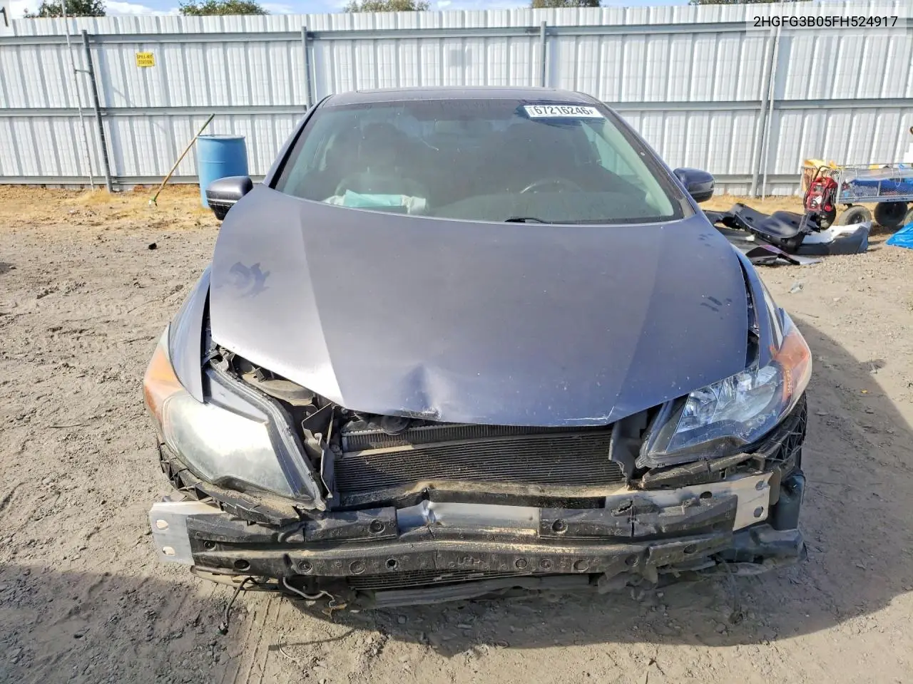 2015 HONDA CIVIC VIN 2HGFG3B05FH524917 — фото 5