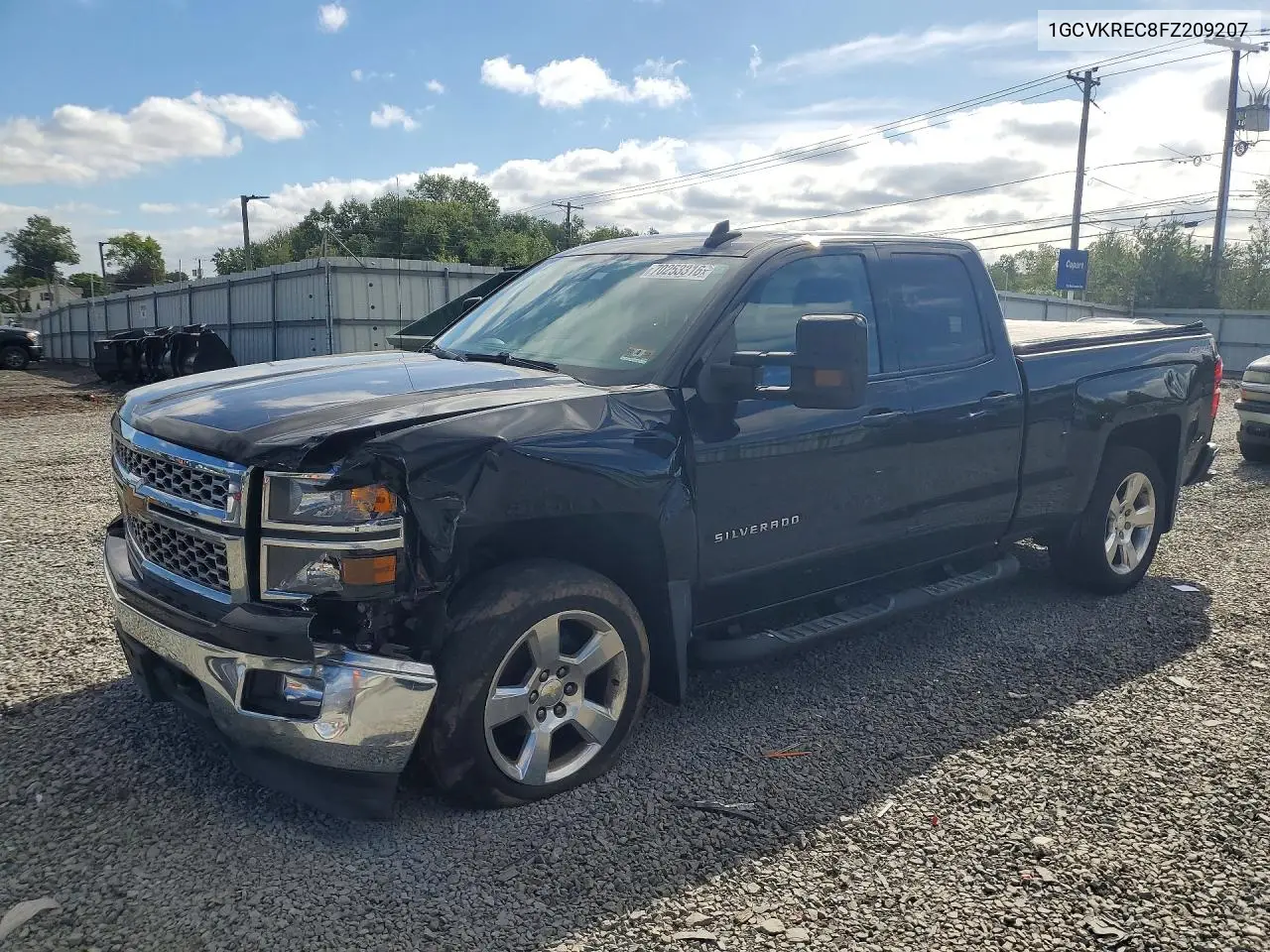 CHEVROLET SILVERADO 2015, VIN 1GCVKREC8FZ209207