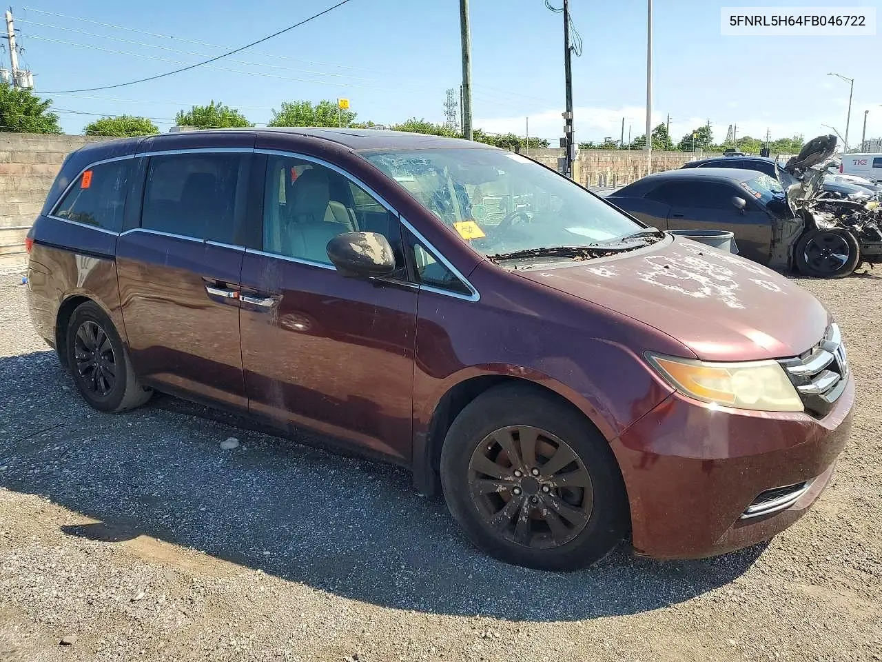 2015 HONDA ODYSSEY VIN 5FNRL5H64FB046722 — фото 4