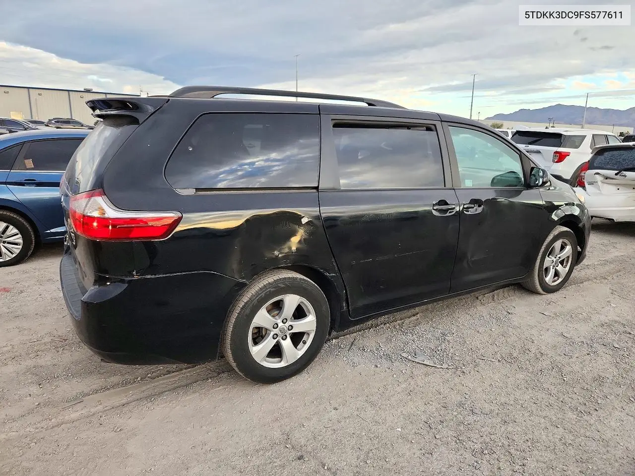 2015 TOYOTA SIENNA VIN 5TDKK3DC9FS577611 — фото 3