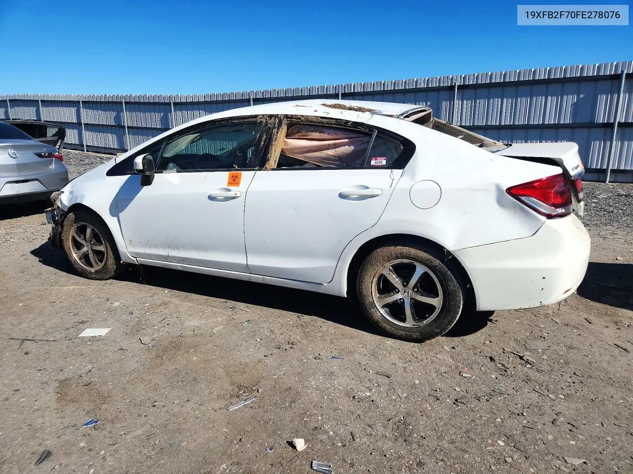 2015 HONDA CIVIC VIN 19XFB2F70FE278076 — фото 2