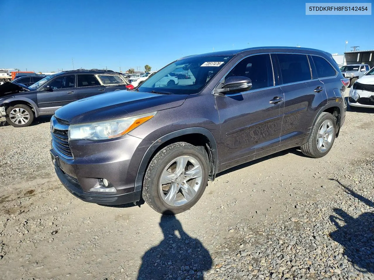 TOYOTA HIGHLANDER 2015, VIN 5TDDKRFH8FS142454
