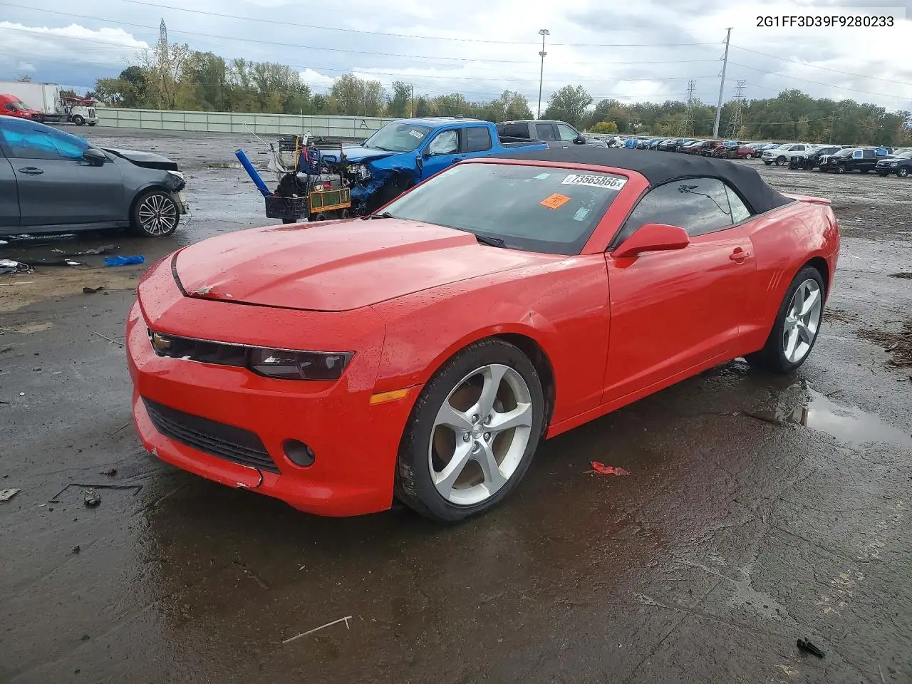CHEVROLET CAMARO 2015, VIN 2G1FF3D39F9280233