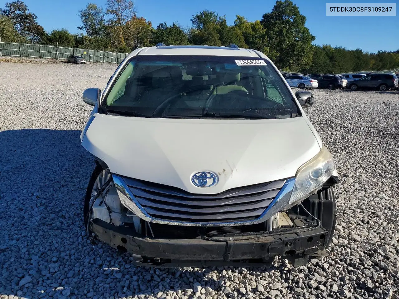 2015 TOYOTA SIENNA VIN 5TDDK3DC8FS109247 — фото 5