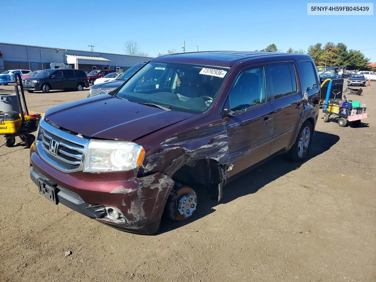 HONDA PILOT 2015, VIN 5FNYF4H59FB045439