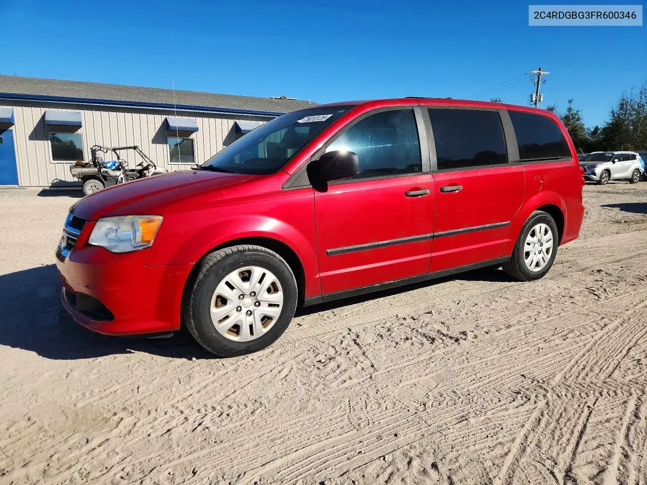 DODGE CARAVAN 2015, VIN 2C4RDGBG3FR600346