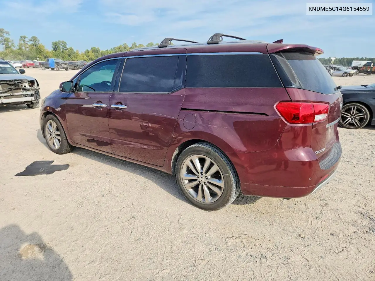 2016 KIA SEDONA VIN KNDME5C14G6154559 — фото 2