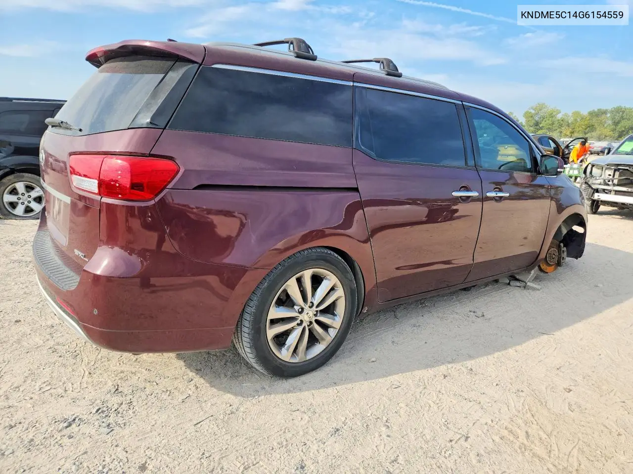 2016 KIA SEDONA VIN KNDME5C14G6154559 — фото 3