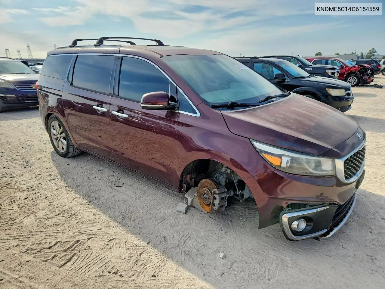 2016 KIA SEDONA VIN KNDME5C14G6154559 — фото 4