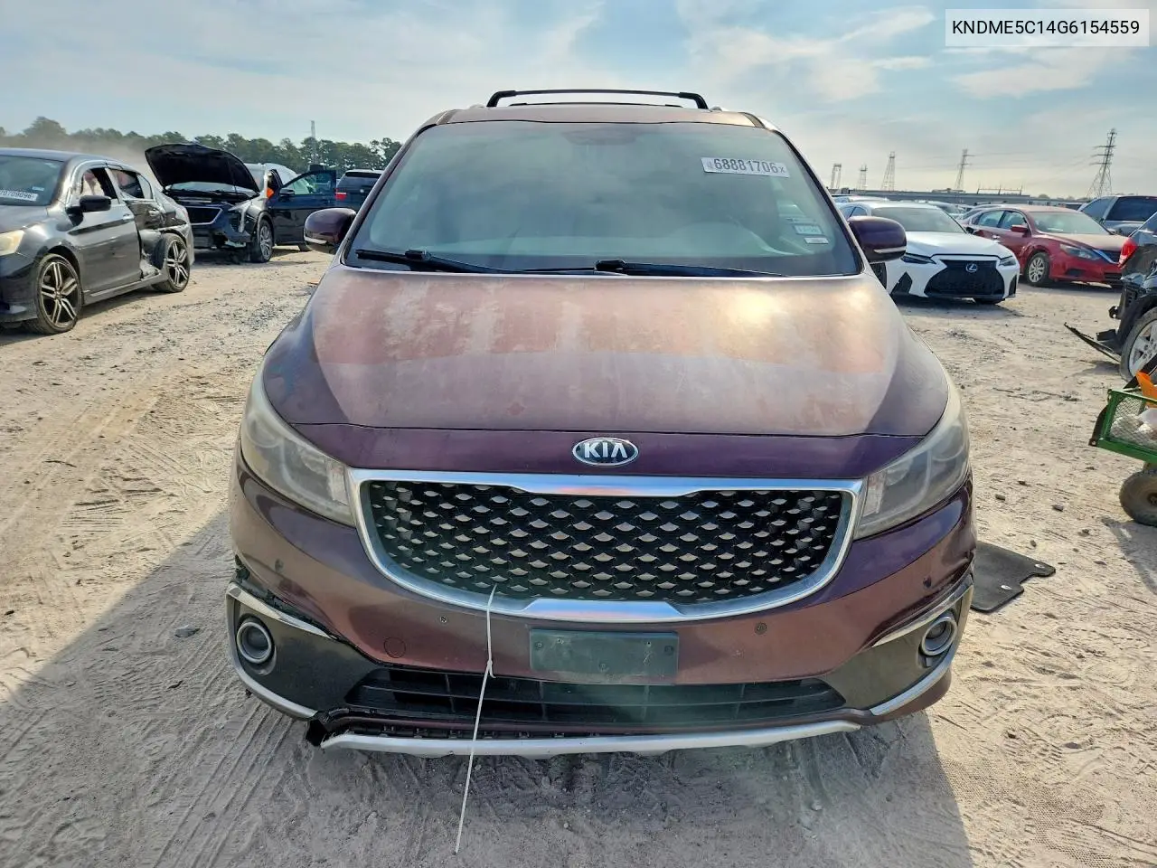 2016 KIA SEDONA VIN KNDME5C14G6154559 — фото 5