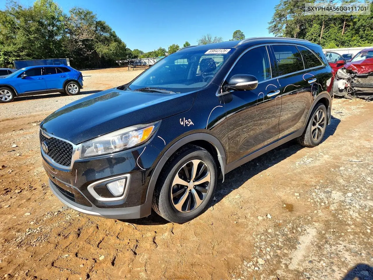 KIA SORENTO 2016, VIN 5XYPH4A56GG111701