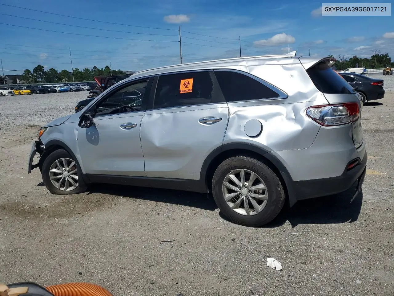2016 KIA SORENTO VIN 5XYPG4A39GG017121 — фото 2