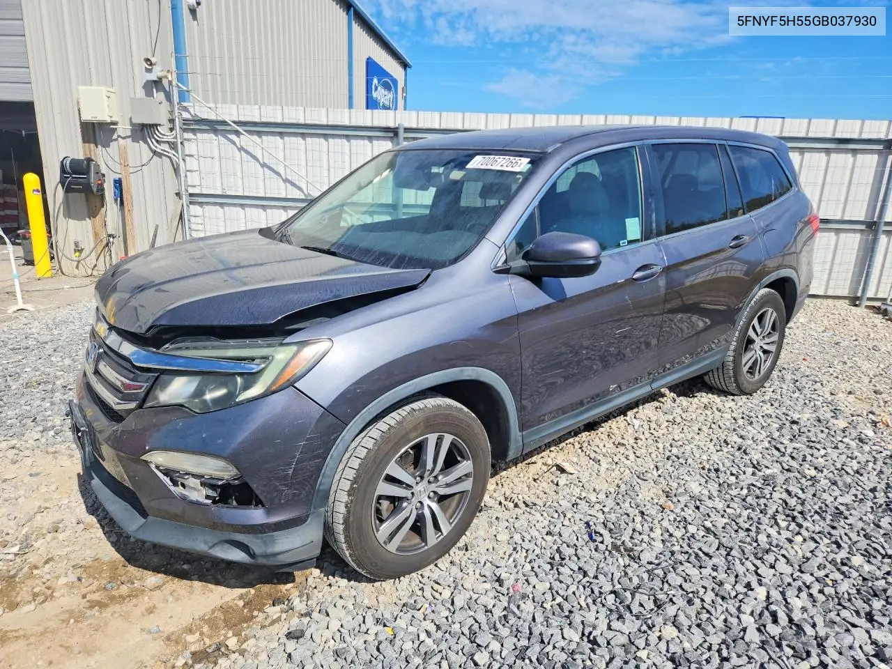 HONDA PILOT 2016, VIN 5FNYF5H55GB037930