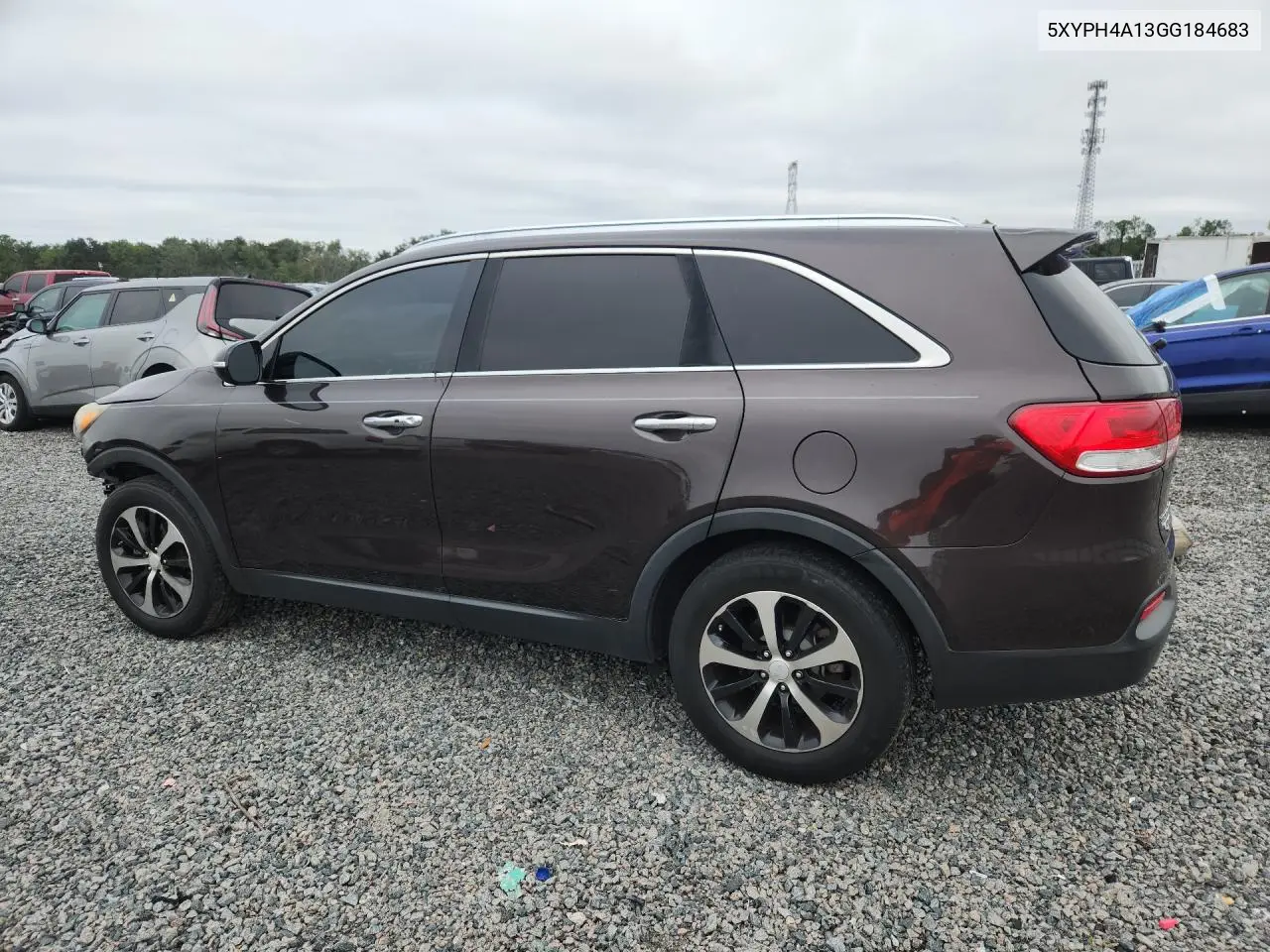 2016 KIA SORENTO VIN 5XYPH4A13GG184683 — фото 2