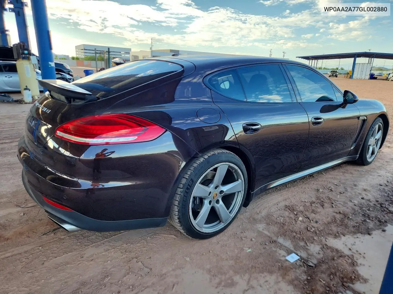 2016 PORSCHE PANAMERA VIN WP0AA2A77GL002880 — фото 3