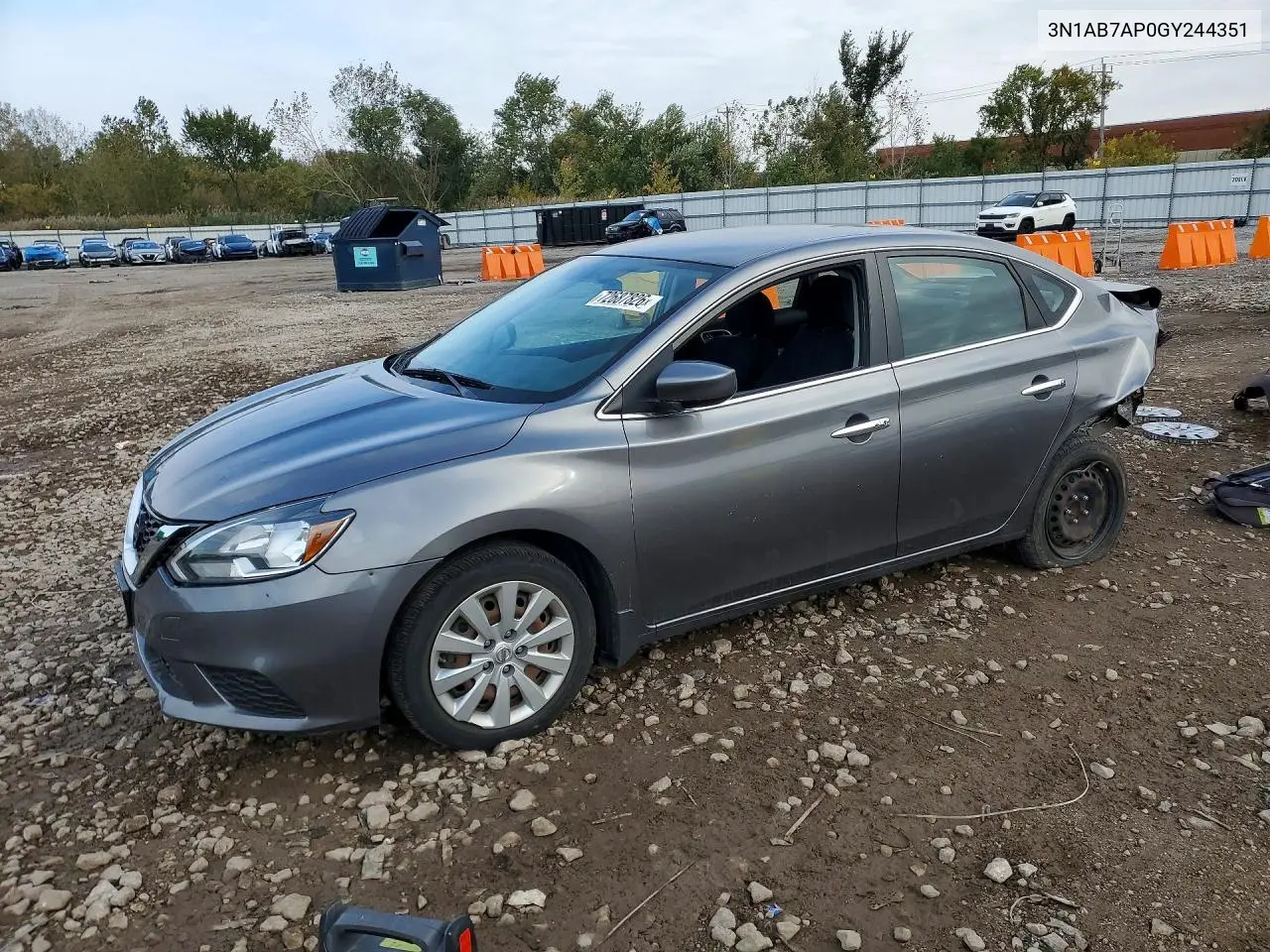 NISSAN SENTRA 2016, VIN 3N1AB7AP0GY244351