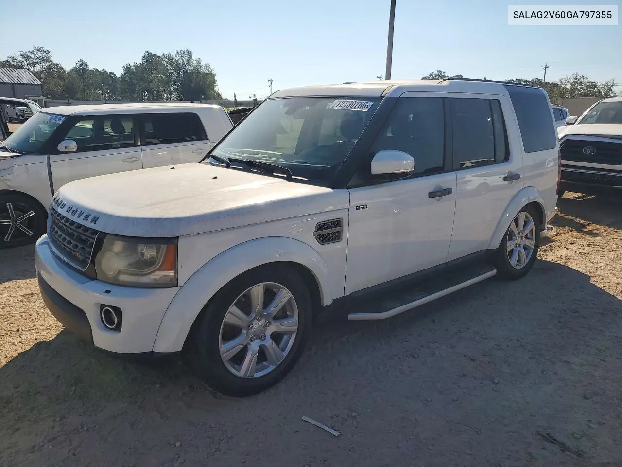 LAND ROVER LR4 2016, VIN SALAG2V60GA797355