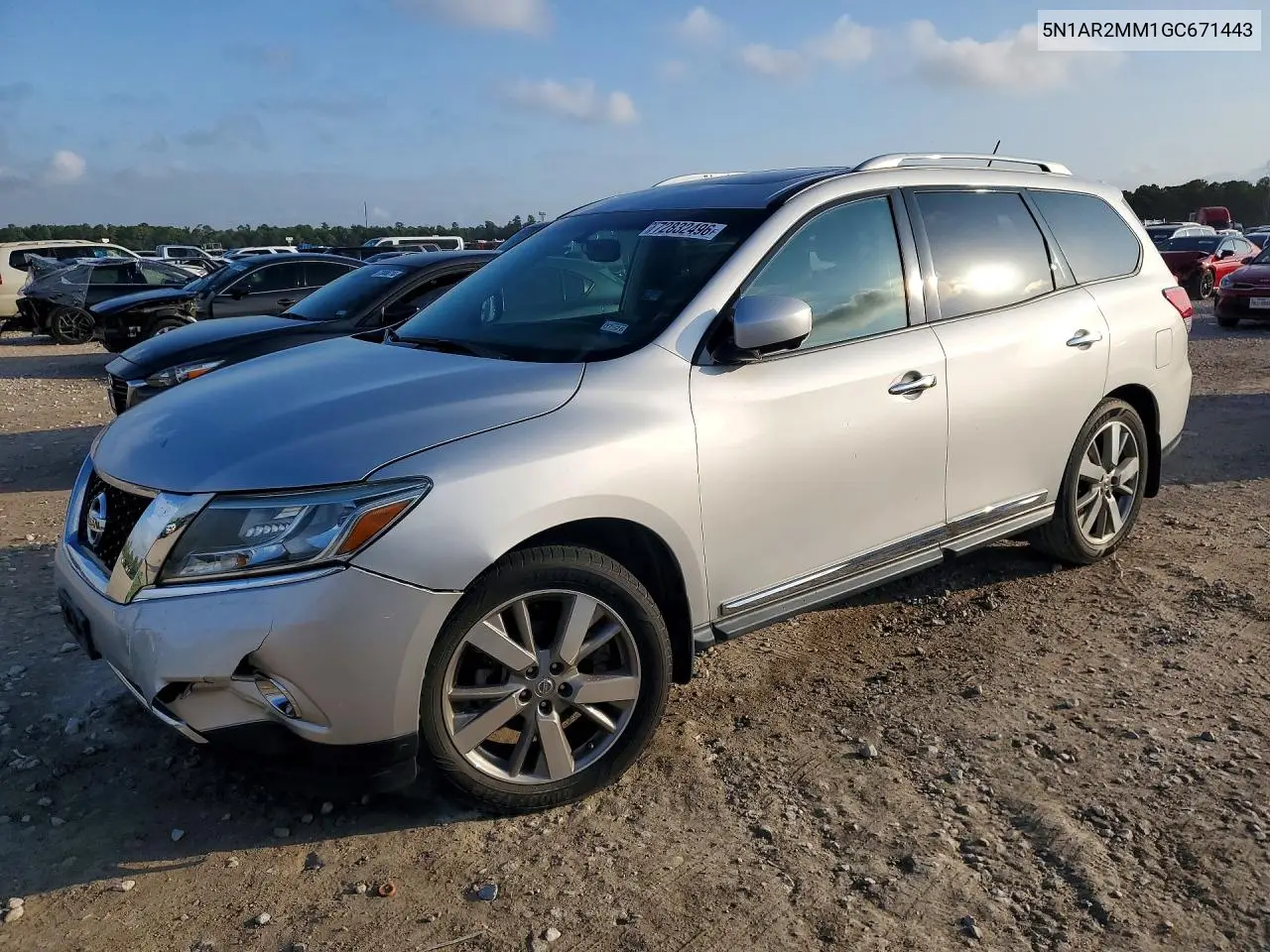 NISSAN PATHFINDER 2016, VIN 5N1AR2MM1GC671443