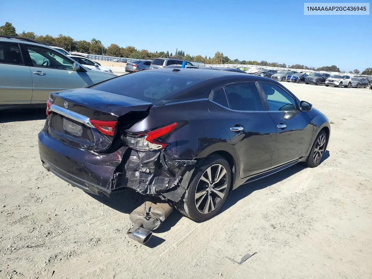 2016 NISSAN MAXIMA VIN 1N4AA6AP2GC436945 — фото 3