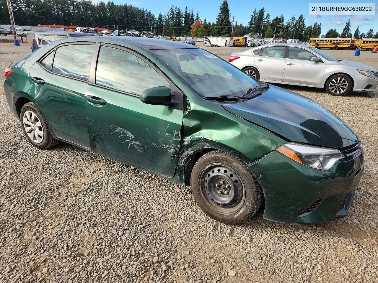2016 TOYOTA COROLLA VIN 2T1BURHE9GC638202 — фото 4