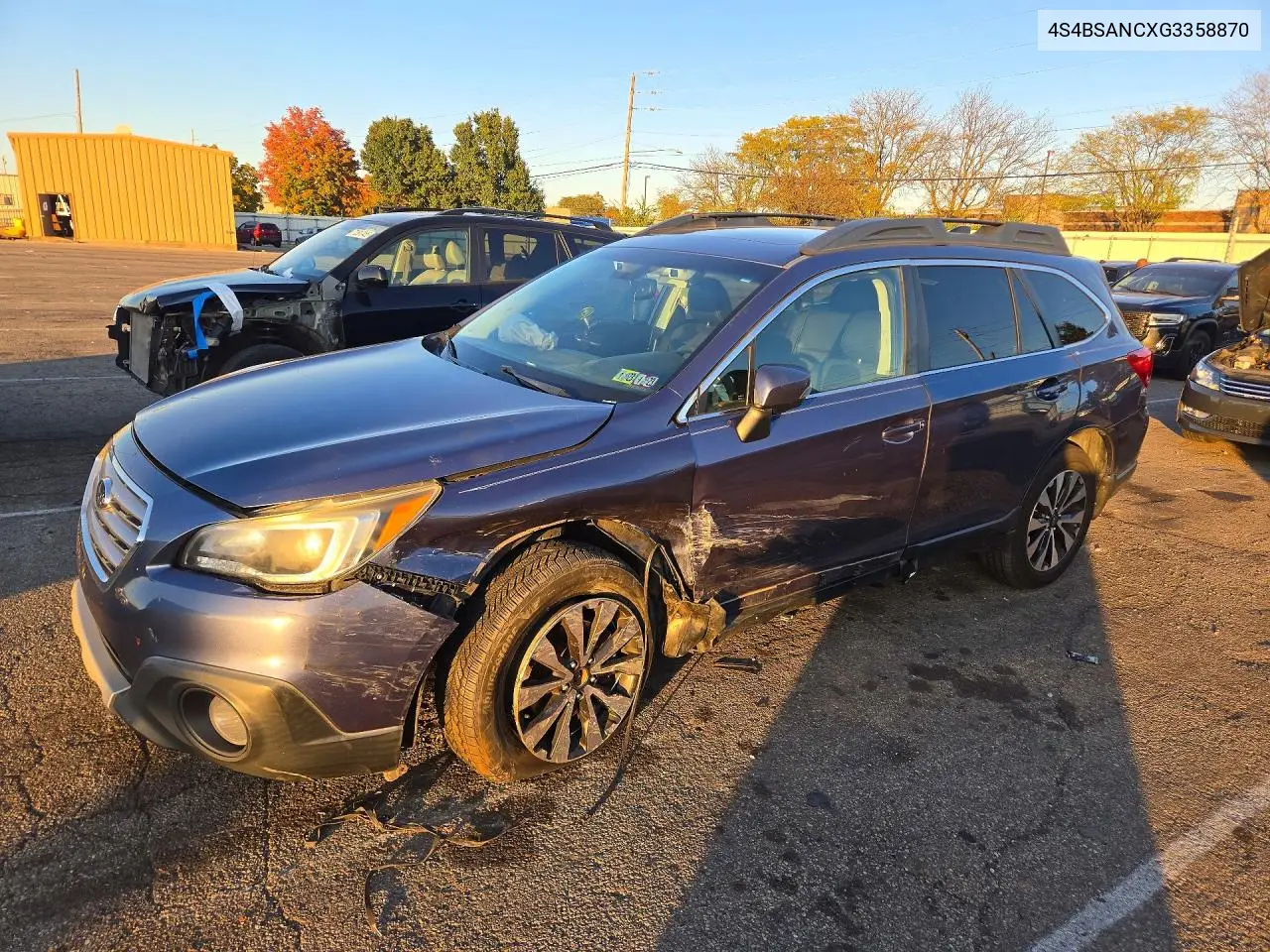 SUBARU OUTBACK 2016, VIN 4S4BSANCXG3358870