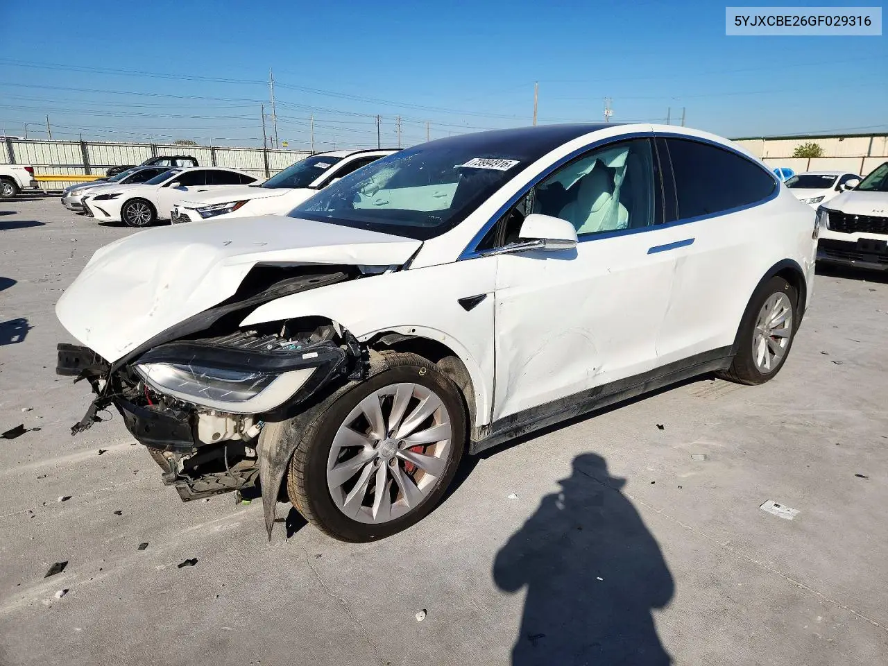 TESLA MODEL X 2016, VIN 5YJXCBE26GF029316