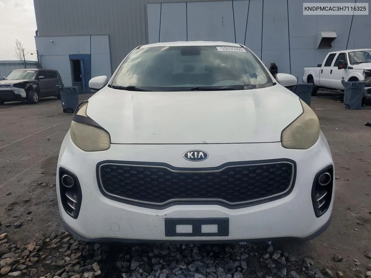 2017 KIA SPORTAGE VIN KNDPMCAC3H7116325 — фото 5