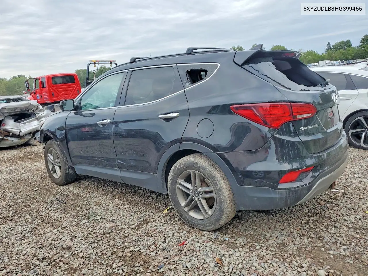 2017 HYUNDAI SANTA FE VIN 5XYZUDLB8HG399455 — фото 2