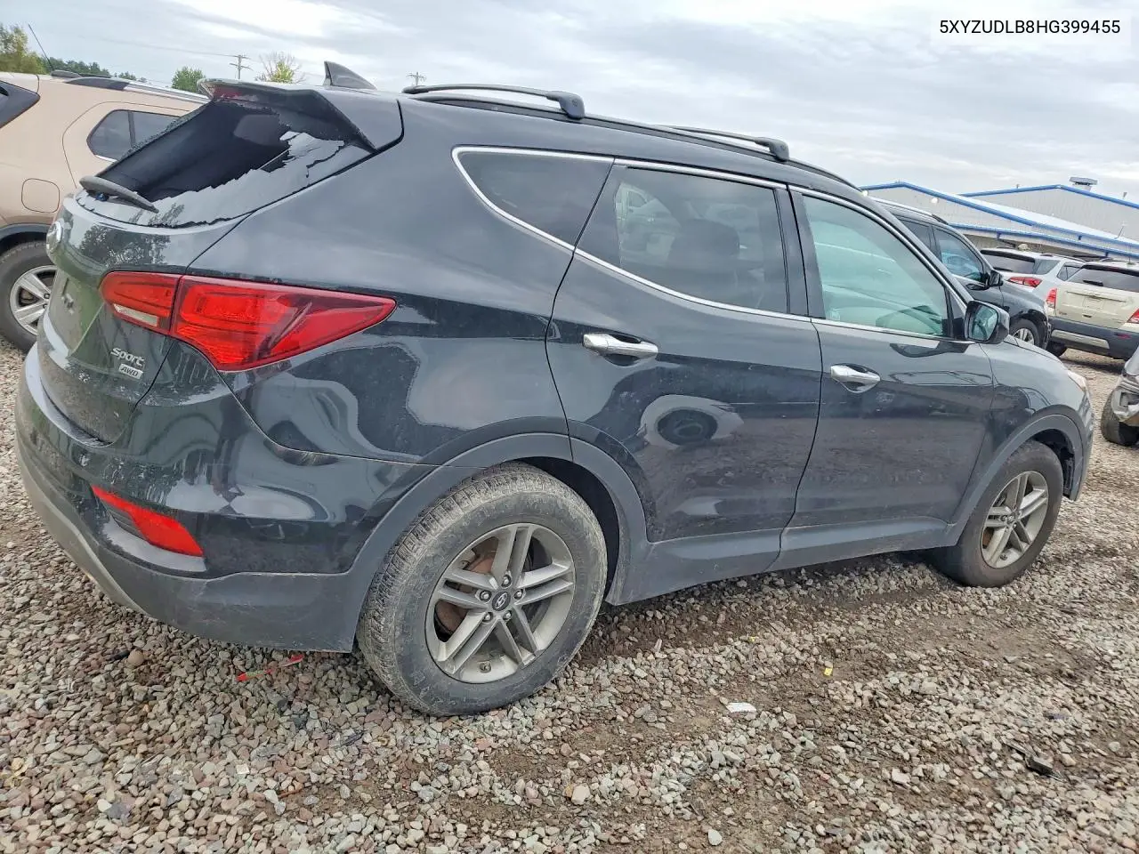 2017 HYUNDAI SANTA FE VIN 5XYZUDLB8HG399455 — фото 3