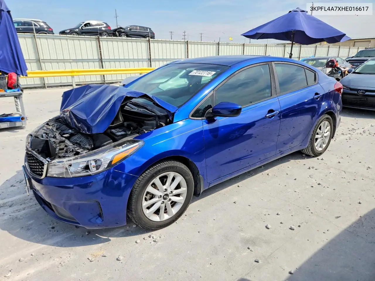 KIA FORTE 2017, VIN 3KPFL4A7XHE016617