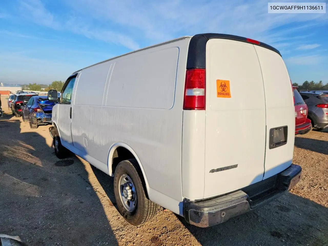 2017 CHEVROLET EXPRESS VIN 1GCWGAFF9H1136611 — фото 2