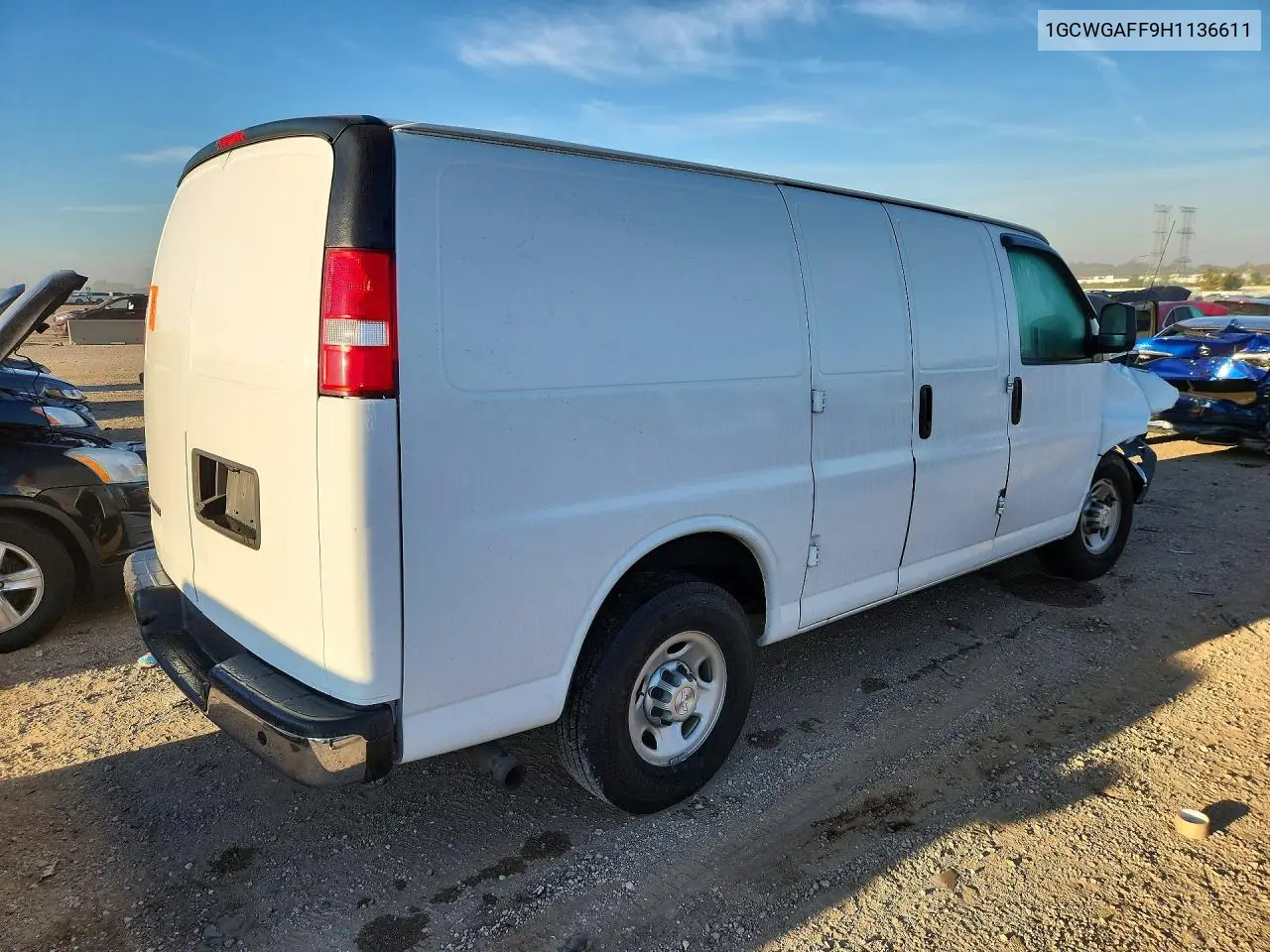 2017 CHEVROLET EXPRESS VIN 1GCWGAFF9H1136611 — фото 3