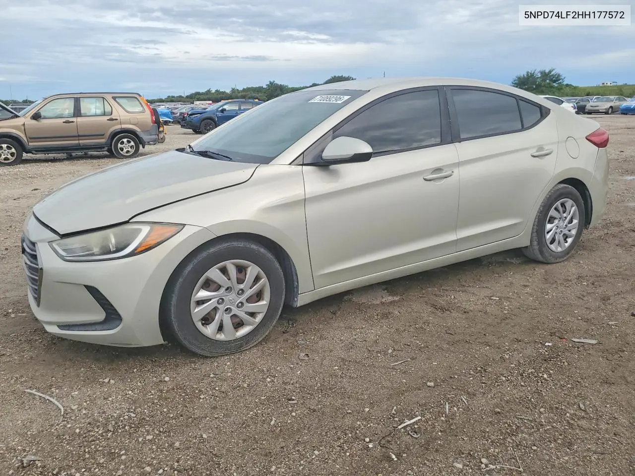 2017 HYUNDAI ELANTRA VIN 5NPD74LF2HH177572 — фото 2