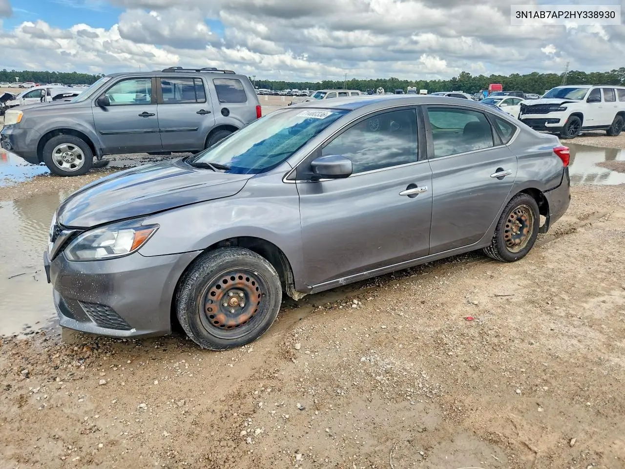 NISSAN SENTRA 2017, VIN 3N1AB7AP2HY338930
