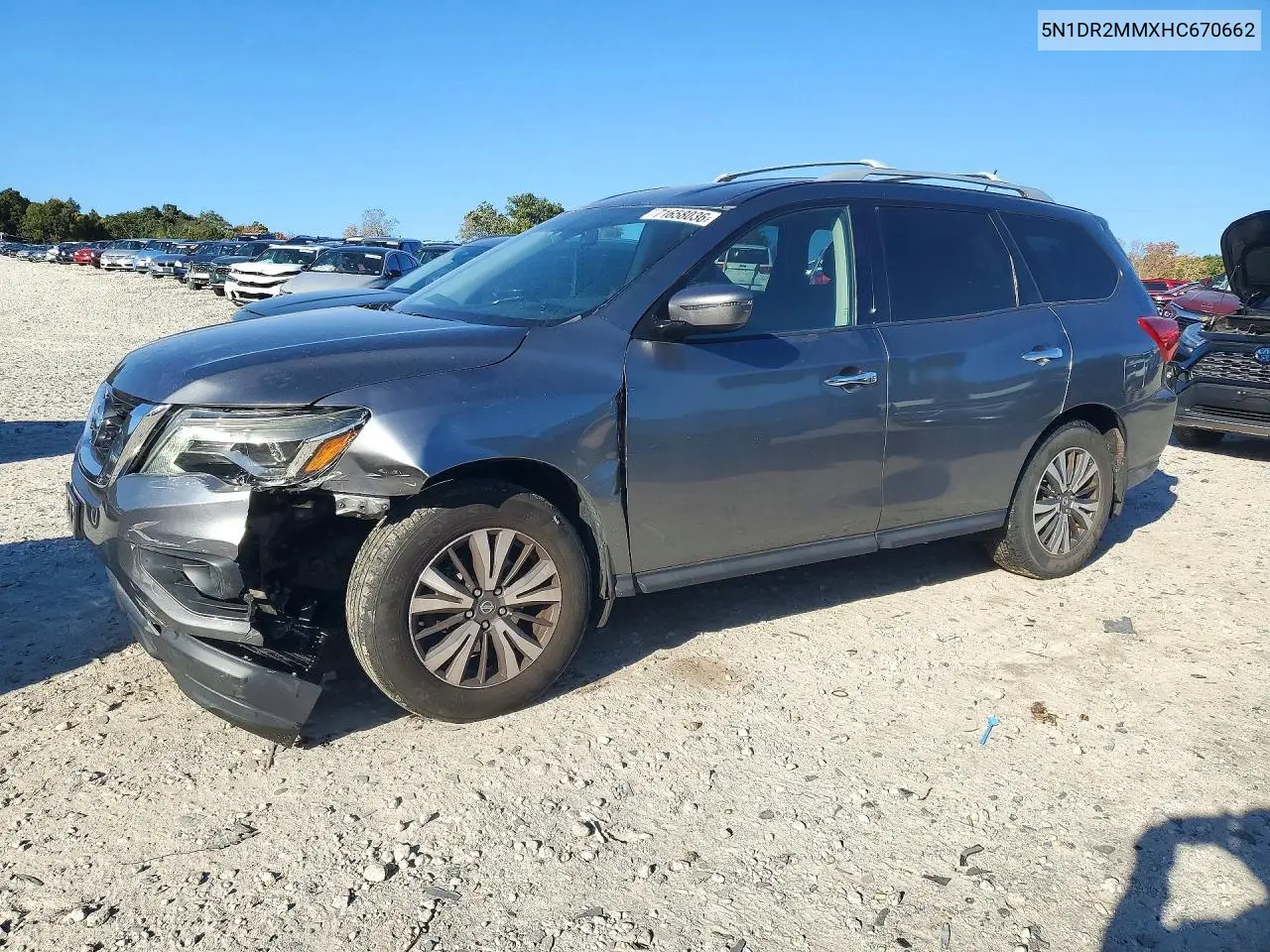 NISSAN PATHFINDER 2017, VIN 5N1DR2MMXHC670662